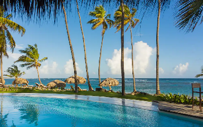 Pool with ocean view